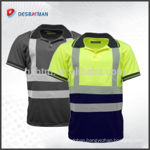 High Viz Visibility Short Sleeve Safety Work Polo T Shirt EN471/High Visibility T Shirt Reflective Safety Work Night Running